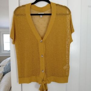 Women's Lucky Brand Mustard Cardigan. Size Medium (more like medium to large)
